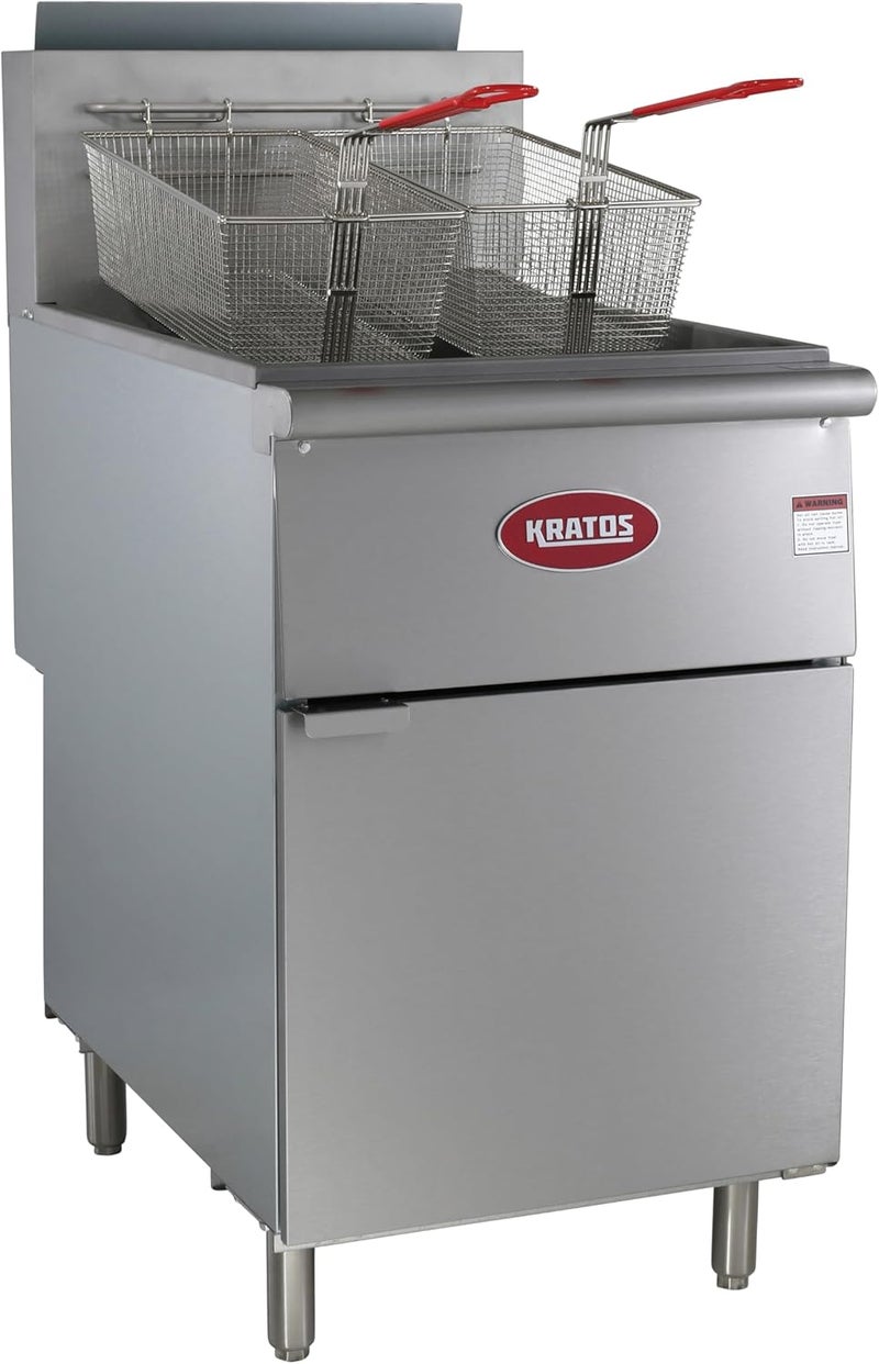 Kratos Commercial Deep Fryer Basket for Large 70/100 lb. /5 Burner Commercial Gas Floor Fryers | 19.625" x 6" x 9.25" | Set of Two Fryer Baskets - Image 5